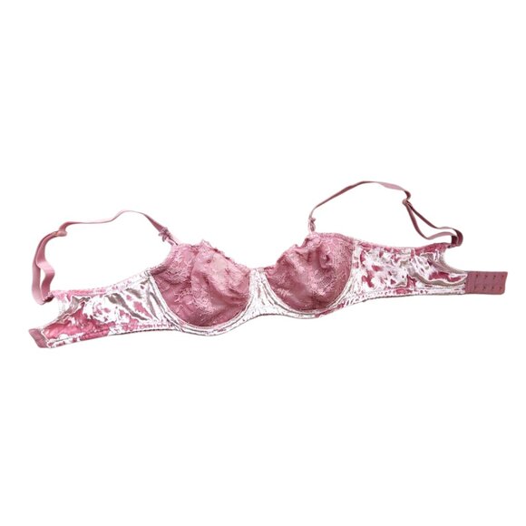 VICTORIA'S SECRET Dream Angels Lace Velvet Push Up Bra Pink 34D Y2K soft girl - Picture 4 of 9
